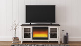 Prime Furniture - Ashley Furniture - Dorrinson 60" TV Stand with Electric Fireplace - 60" TV Stand with Electric Fireplace / Two-tone - W287W2